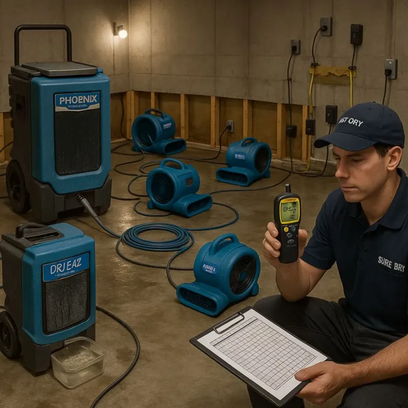 Structural Drying and Dehumidification process in Peru, ME